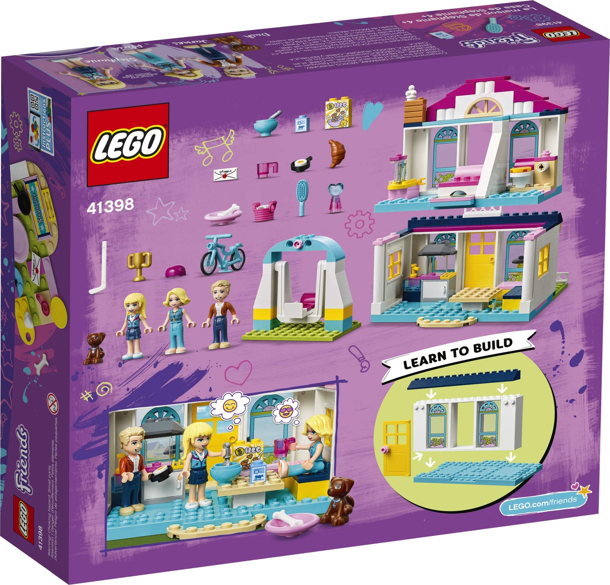 LEGO Friends 4+ Stephanie’s House 41398 Mini-Doll’s House, Lets Kids Role-Play Family Life Friends Stephanie, Alicia and James (170 Pieces)