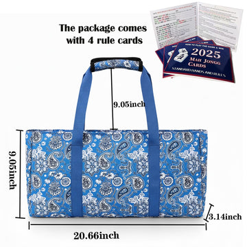 Qonio Mahjong Bags for Tiles and Racks, 20-Inch Racks & American Tiles Fit - Rack Bag, Tile Covers & Accessory Pouch, Travel Portable Tote for Mahjong