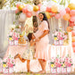 Jremreo 6 Pack 7x7x7 Inches Pink Floral Baby Shower Centerpiece Boxes with 'BABY' Letters, Perfect for Girl Baby Shower, Gender Reveal Party Favors
