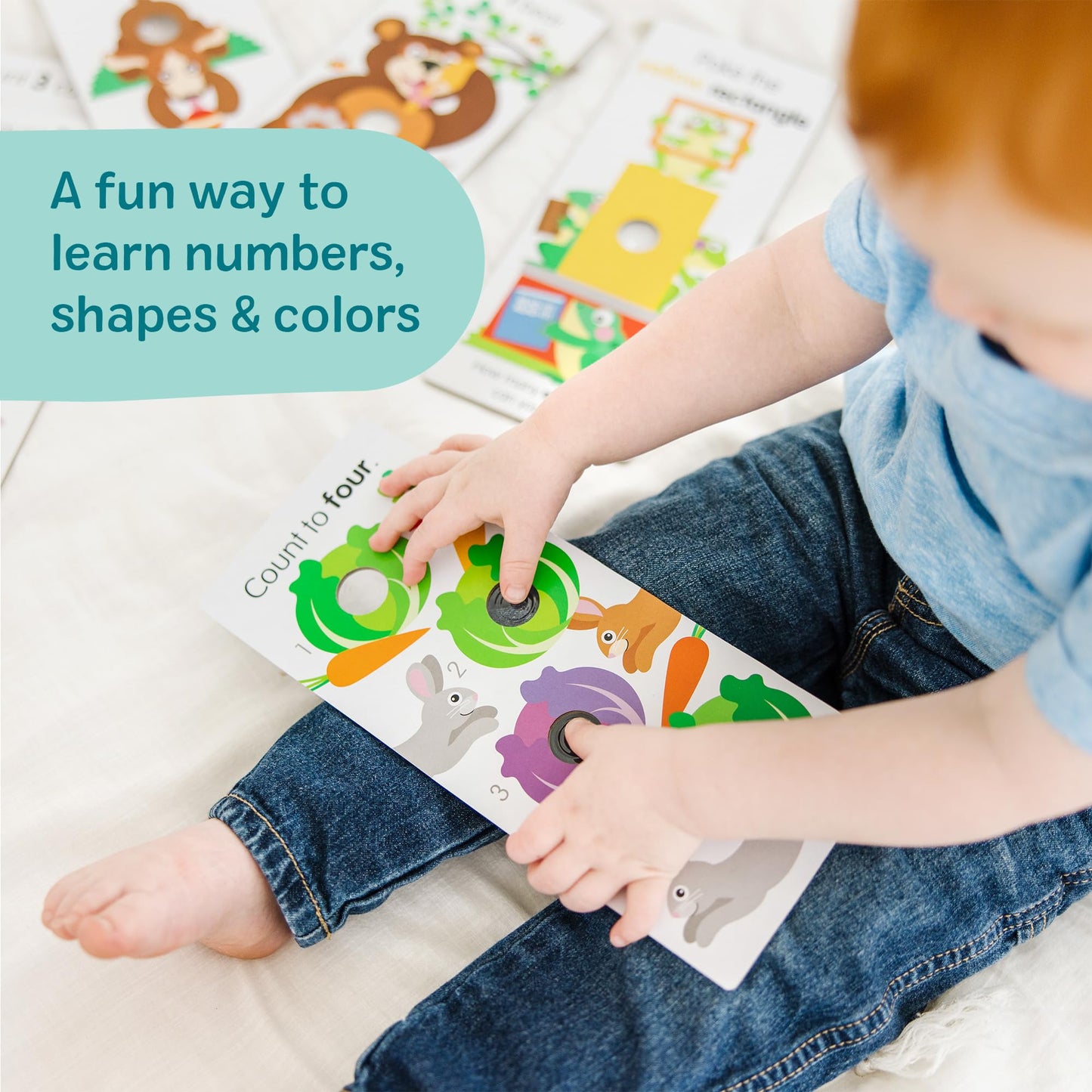 Melissa & Doug Poke-a-Dot! Numbers, Shapes & Colors Jumbo Learning Cards, 13 Double Sided Interactive Flash Cards, Educational Activities for Toddlers