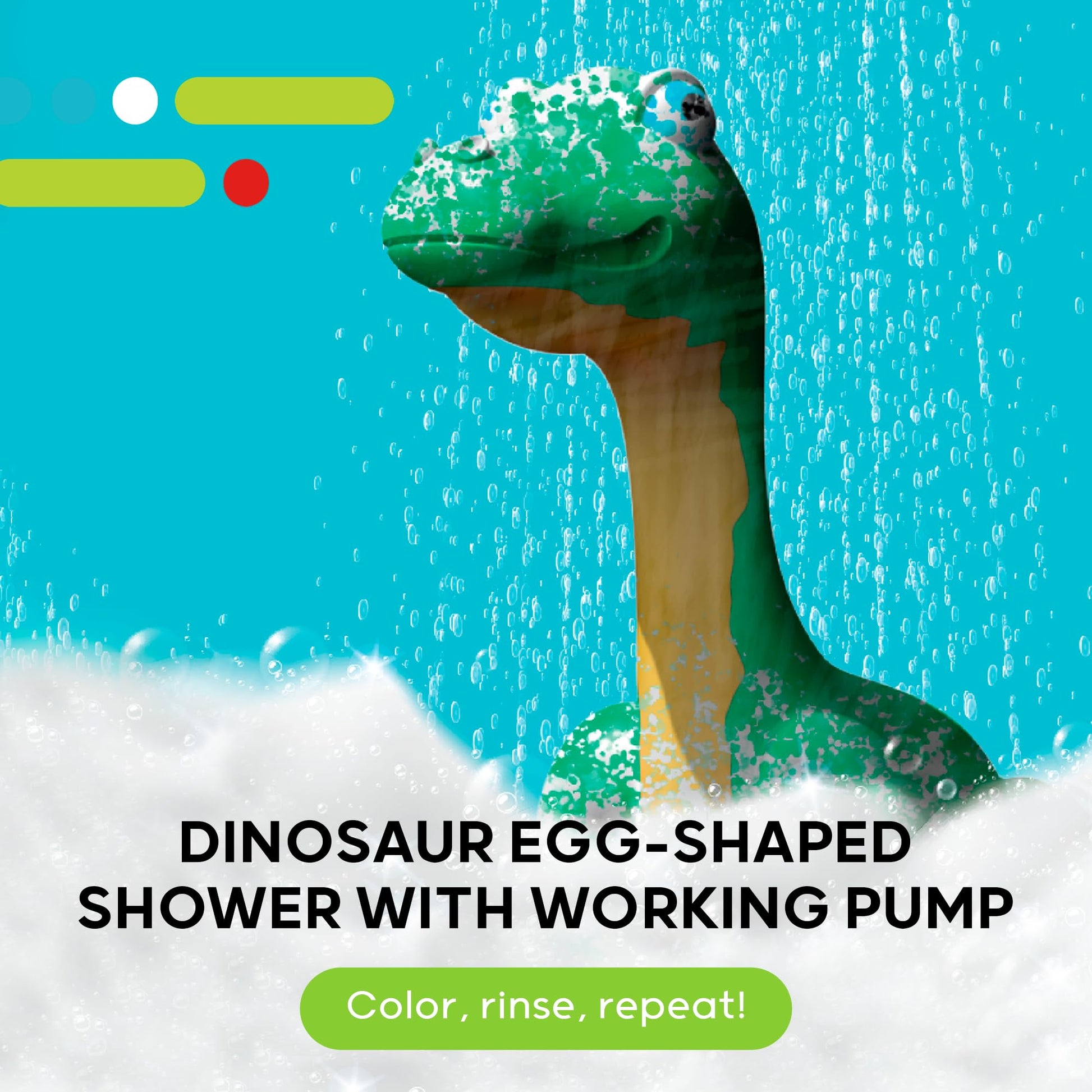 Discovery Dinosaur Crafts Painting Kit, 11-Piece Dinosaur Designer Rinse & Recolor Art Set, Dino Arts, Crafts for Kids, 4 Dinos, Egg Shower, 6 Markers