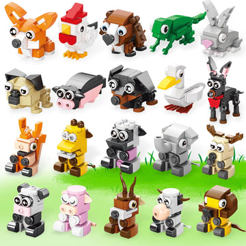 TENYEAH 20 Pack Party Favors Building Set for Adult, Mini Animals Building Block Toy, Classroom Prizes Goodie Bags Stocking Stuffer, Easter Gifts