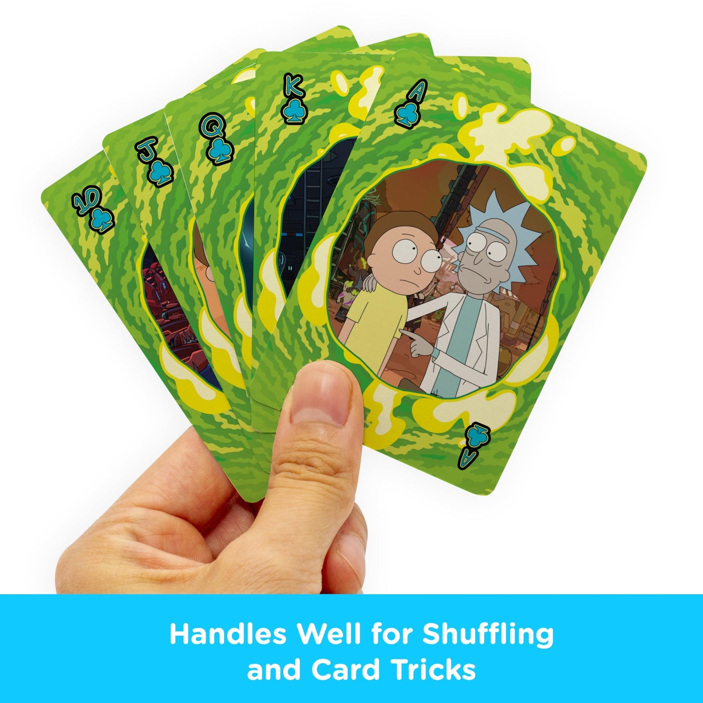Aquarius Rick and Morty Playing Cards Standard Size - Themed Novelty Deck with 52 Unique Sci‑Fi Designs - Collectible Merchandise Gift for Teens