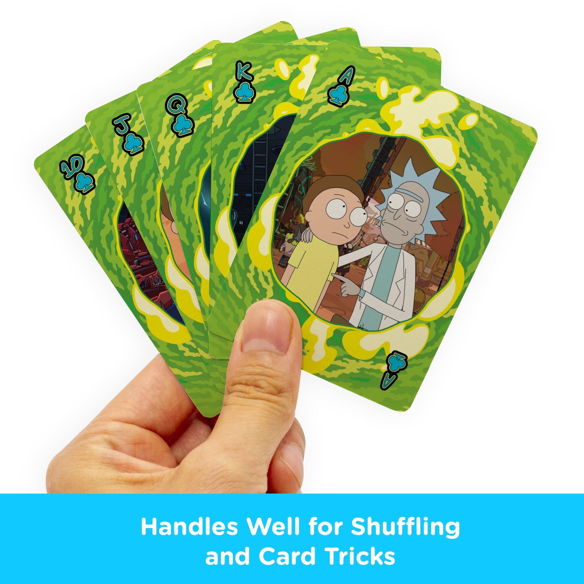 Aquarius Rick and Morty Playing Cards Standard Size - Themed Novelty Deck with 52 Unique Sci‑Fi Designs - Collectible Merchandise Gift for Teens