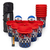 Battle Buckets - Giant Yard Pong and Basketball Game with 12 Buckets, 2 Balls, Carrying Bag, and Air Pump - Outdoor Game for Lawn, Backyard, Beach