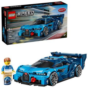 LEGO Speed Champions Bugatti Vision Gran Turismo Hyper Sports Car Building Toy for Kids & Gamers - Building Set W/Bugatti Driver Minifigure for Boys