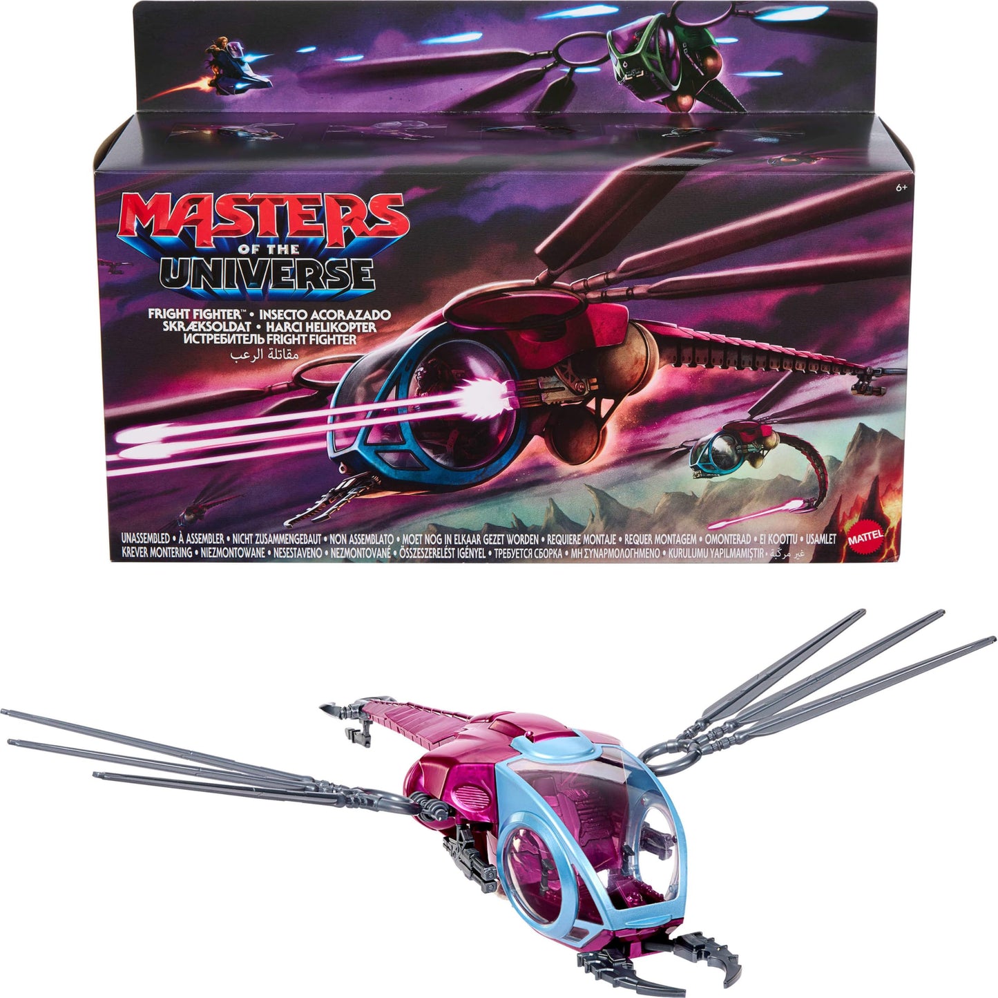 Masters of The Universe, Fright Fighter Origins Skeletor Vehicle, Moving Wings and Claws, Compatible 14cm Figures, Mattel, for Kids Ages 6 and Up