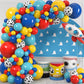 ALL-IN-1 Toy theme Inspired Balloons Garland Kit & Arch with BONUS Rocketship for Birthday Party and Baby Shower Decorations - Red Blue and Yellow