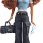 Barbie Signature My Scene Madison Doll & Accessories, Y2K-Inspired Outfit with Butterfly Top, Cargo Jeans, Denim Bag & Display Stand