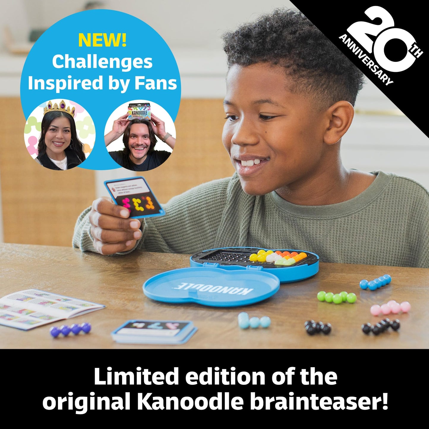 Educational Insights Kanoodle Fan Edition - 20th Anniversary (Cyan) - 3D Puzzles for Kids, Teens, and Adults, Brain Teasers for Kids 8-12, Challenging