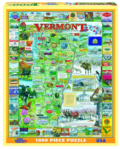 White Mountain 1000 Piece Jigsaw Puzzle State Landmarks Collage, Vermont