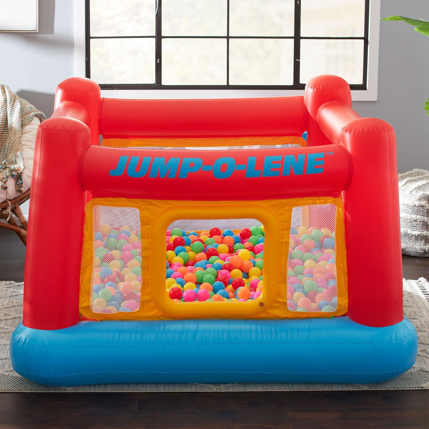 Intex Inflatable Jump-O-Lene Indoor Outdoor Kids Bounce Castle House with Air Pump