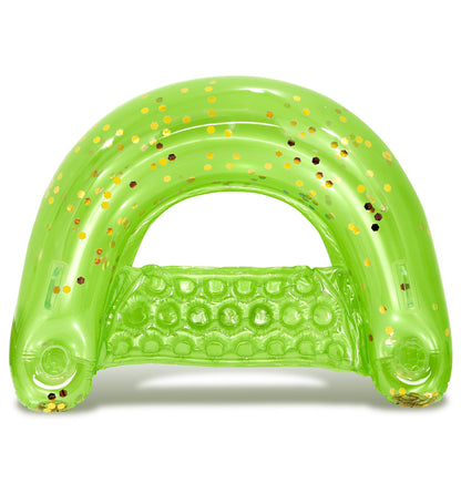 POZA Inflatable Pool Float Chair - Sparkle Confetti Lounge Inflatable Pool Floats, 2 Built in Cup Holders & Handles, Adult Inflatable Pool Lounger
