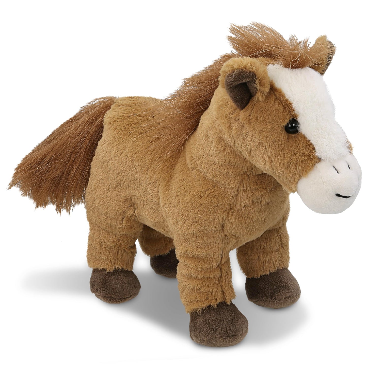 DolliBu Standing Brown Horse Plush - Super Soft Stuffed Animal Horse, Cute Realistic Stuffed Animal Toy for Boys and Girls, Adorable Plush Toy Gift