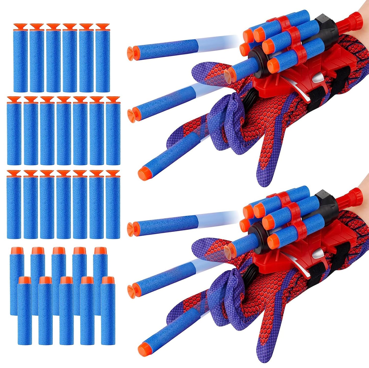 Set of 2 Spider Web Shooter Wrist Launcher Gloves - Easter Basket Stuffers