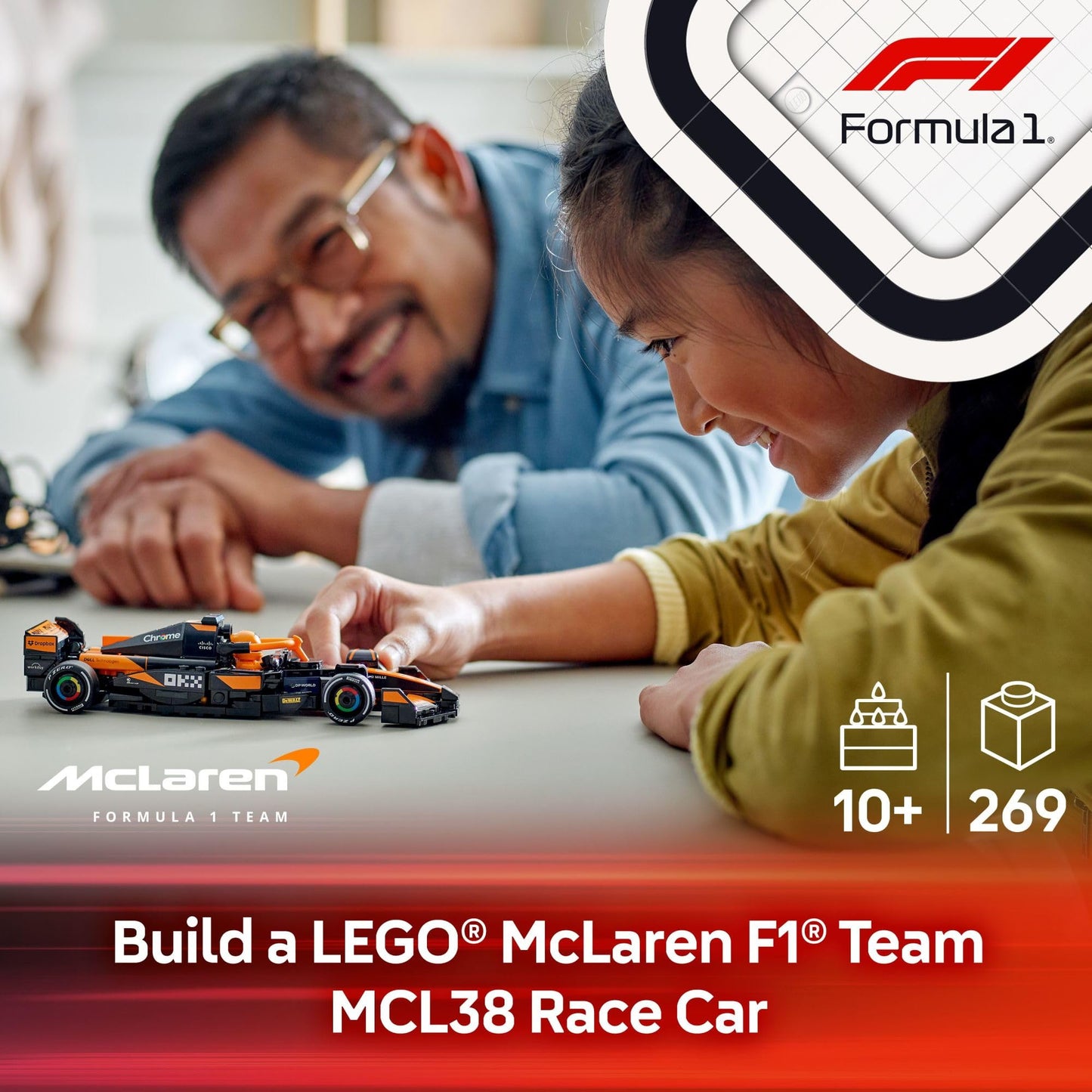 LEGO Speed Champions McLaren F1 Team MCL38 Race Car Toy - Building Set for Kids, Boys & Girls, Ages 10+ - Toy Car for F1 Fans - Gift Idea for Birthday