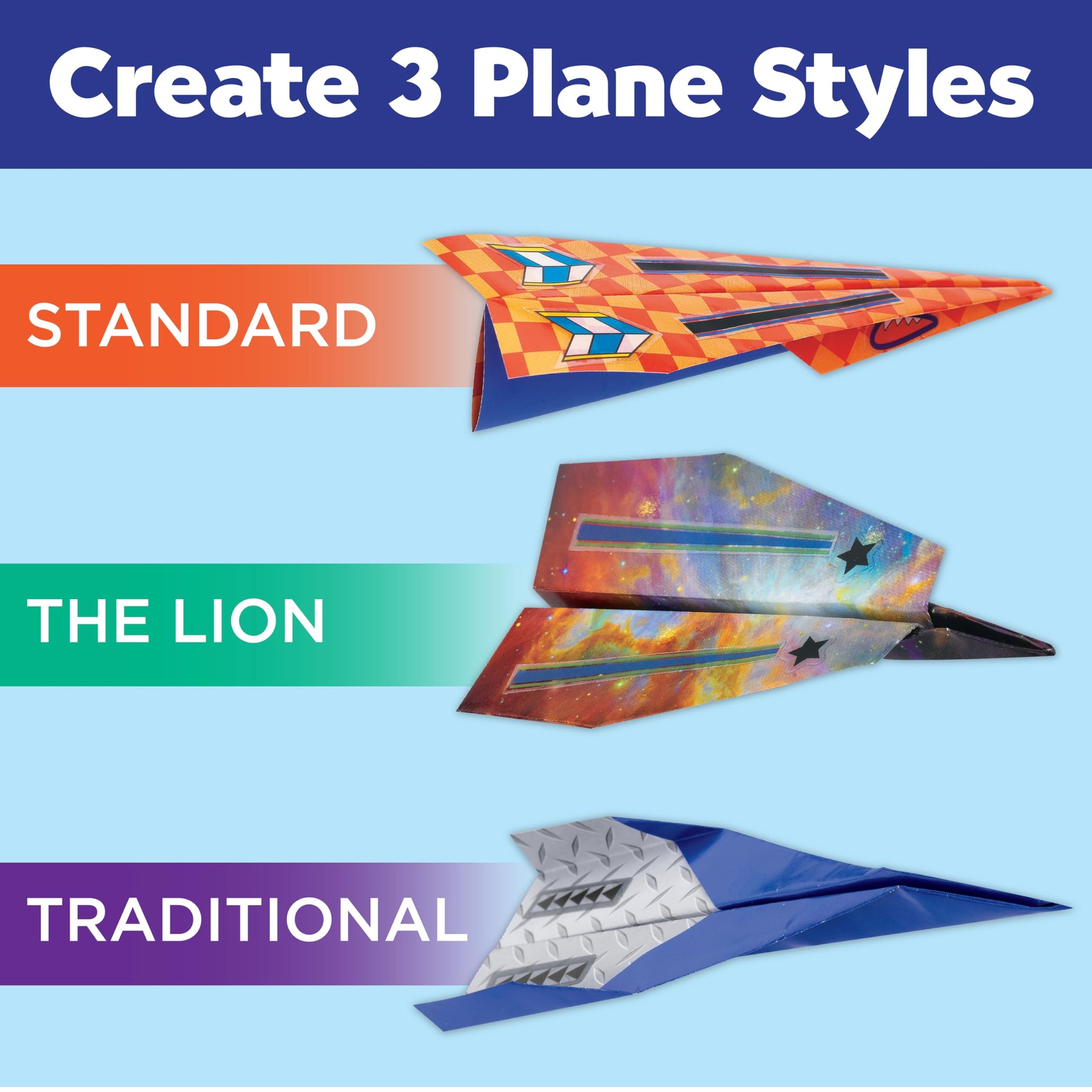 Creativity for Kids Paper Airplane Squadron - Create 20 Paper Airplanes | Fun Summer Crafts | Mini Craft Kit for Boys, Small Gift for Boys, Kids
