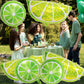 10 Pieces 2 Sizes Lime Slice Balloons Set - 5 Large 27 Inches and 5 Medium 18 Inches Green Citrus Lemon Fruit Shaped Mylar Balloons for Tropical Fruit