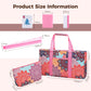 Kyerlish American Mahjong Tile Set with Printed Carrying Bag, 166 Premium Pink Tiles, 4 All-in-One Racks/Pushers and Accessories, Mahjong Set