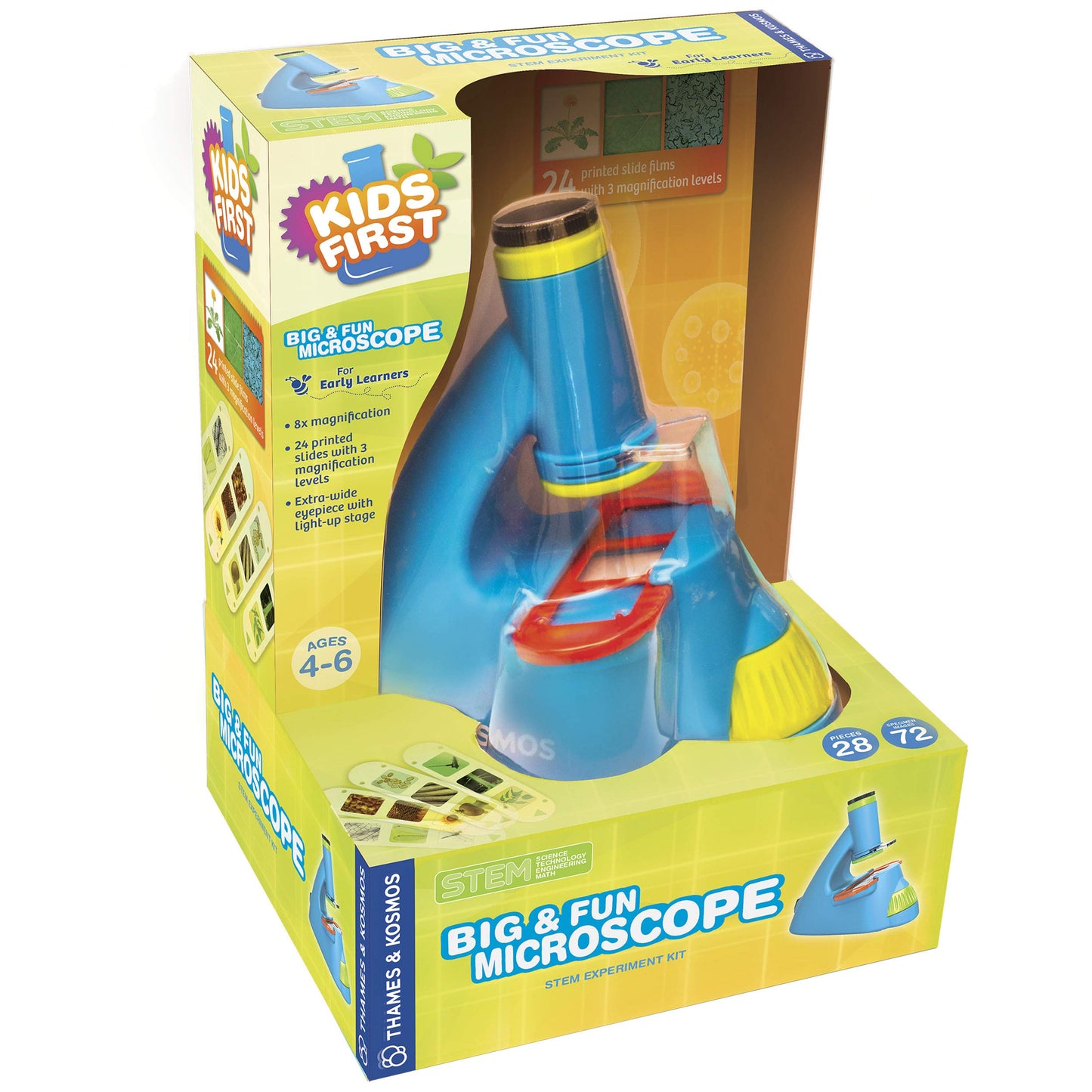 Kids First Big & Fun Microscope Science Experiment Kit | Easy-to-Use Kids Microscope | Ages 4-6 | STEM Experiment Guide and Full-Color User Manual |