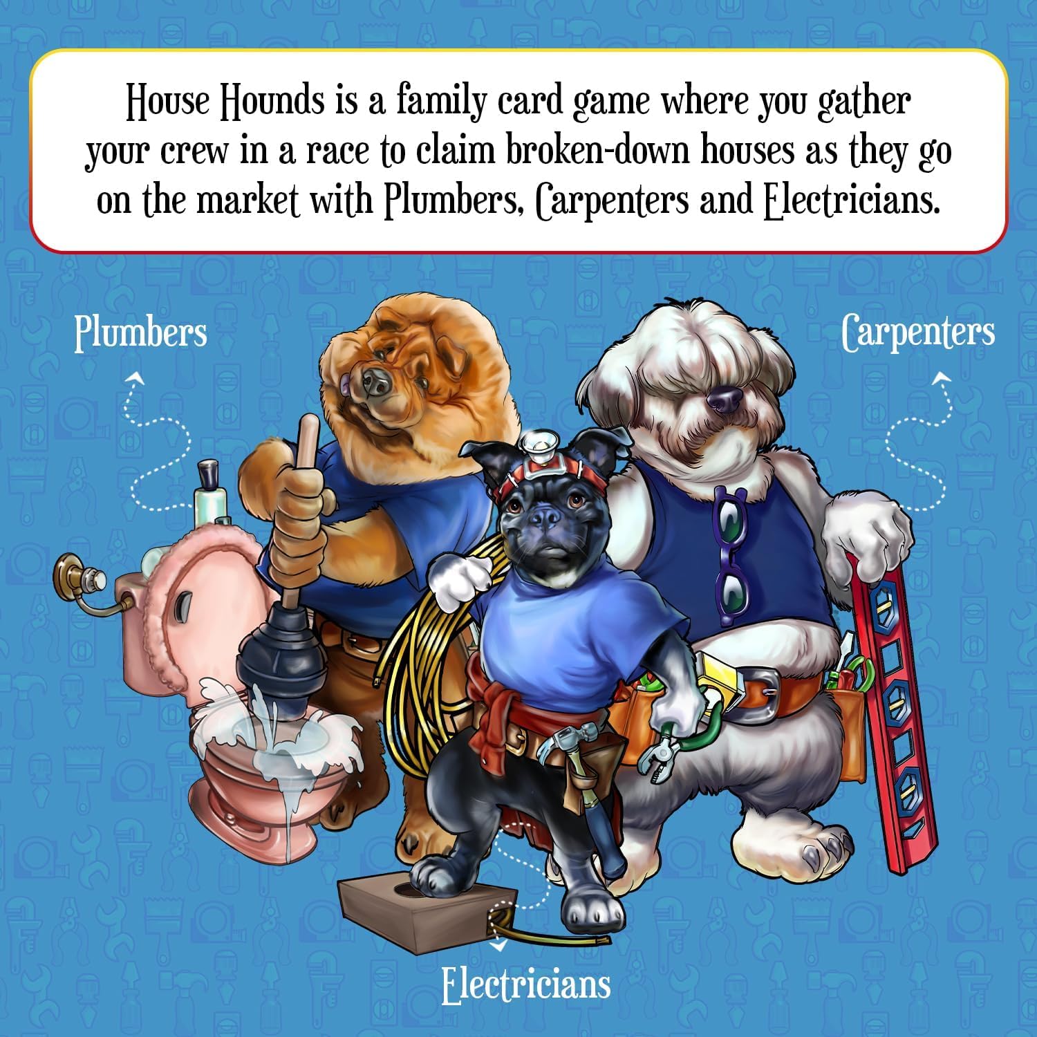 GoChuckle House Hounds Set Collection Card Game - A Race to Collect Workers Needed to Fix up Broken Down Houses, Strategy Game for Families, Adults