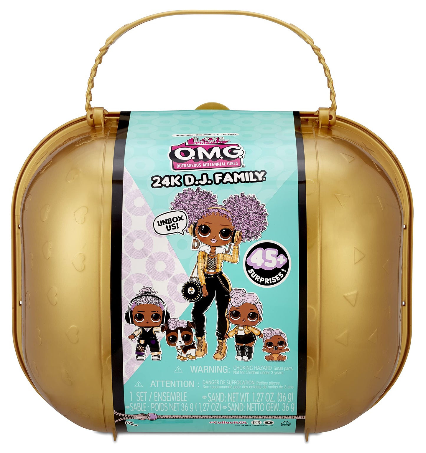 L.O.L. Surprise! 423133-INT LOL Exclusive OMG D.J. Family Pack-45+ Surprises Including Limited Edition Doll & Pet-with Fashions, Accessories, &