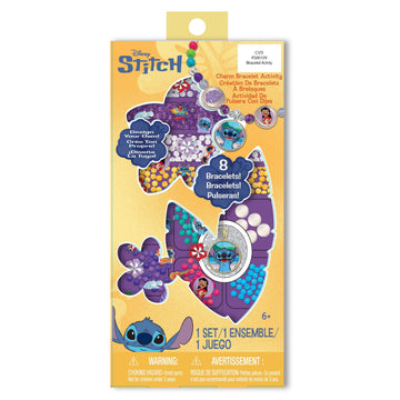 Tara Toys Disney Stitch Charm Bracelet Activity Set - 408-Piece Jewelry Kit for Girls with Beads, Charms & Cords - DIY Friendship Bracelet Craft