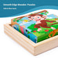 PLUSYARD Wooden Animals Block Puzzles for Kids, Ages 2-4, 6-in-1 Montessori Educational Toys with Book, Jigsaw Puzzles for Preschool Learning, Rubber