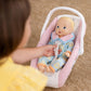 Baby Doll Car Seat Carrier with Base Realistic Toy Carseat for 12-20 Inch Dolls - Portable Travel Seat with Safety Straps & Handle - Kids Pretend Play