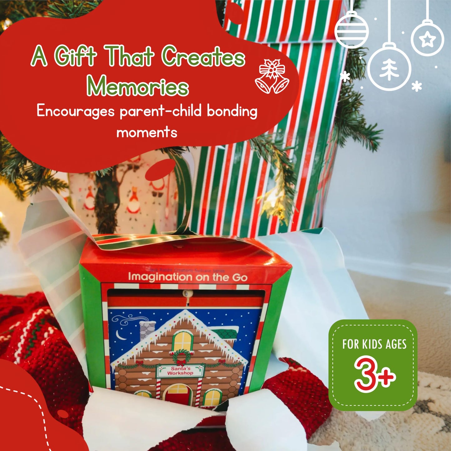 Jack Rabbit Creations 16-Piece Santa's Workshop Suitcase Playset - Santa, Elves, Reindeer & Snowman - FSC Bamboo, Eco-Friendly Toddler, Ages 3+