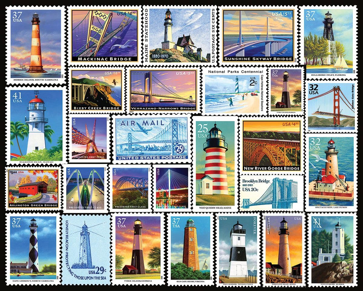 White Mountain 1000 Piece Jigsaw Puzzle, Lighthouses & Bridges