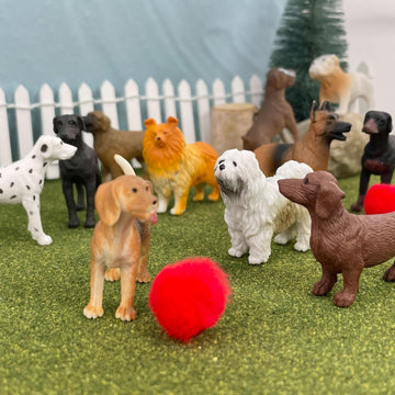 Safari Ltd. Dogs Toob - Mini Figurines: Dachshund, Dalmatian, Retriever, Sheepdog, Collie, Shepherd, Beagle, Boxer, Great Dane, Doberman, Bulldog