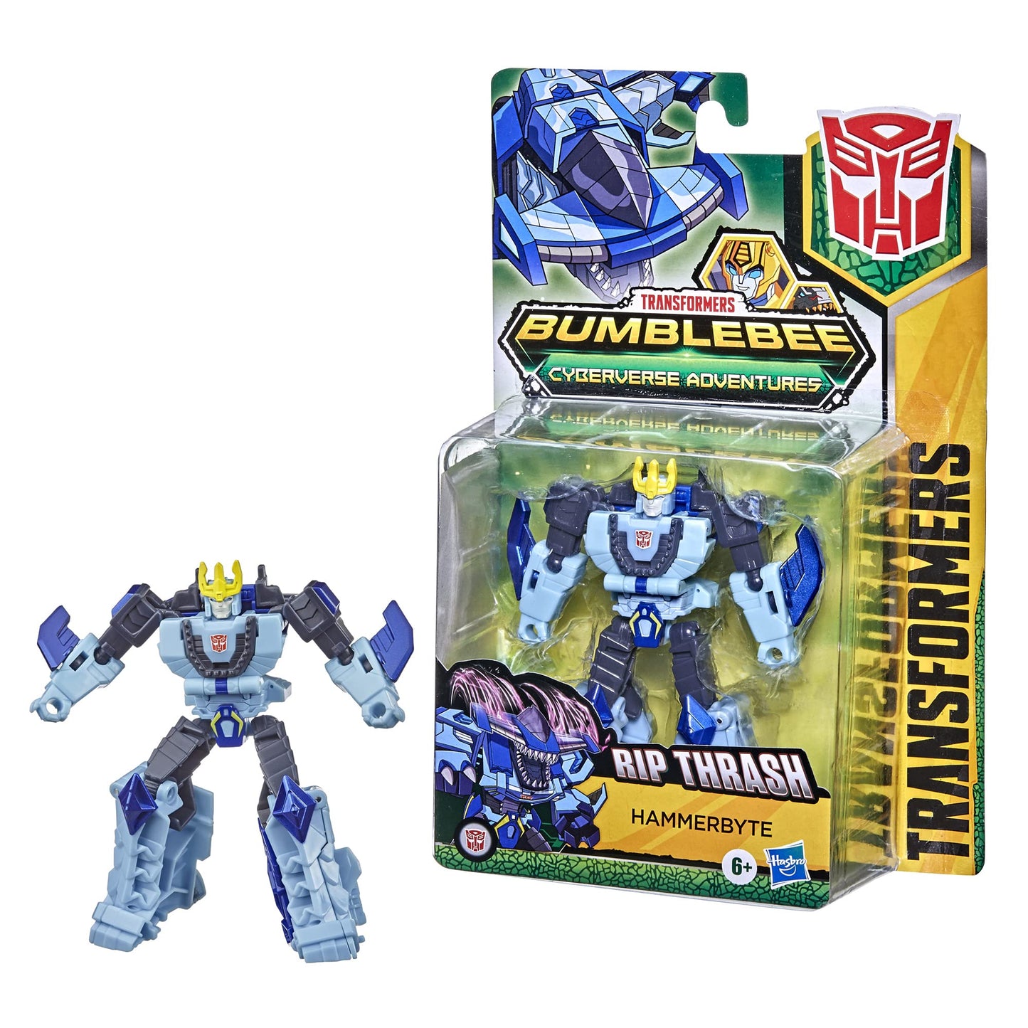 Transformers Toys Bumblebee Cyberverse Adventures Dinobots Unite Warrior Class Hammerbyte Action Attackers Figure, Ages 6 and Up, 5.4-inch