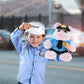 DolliBu Pig Police Officer Plush Toy - Super Soft Sitting Pig Cop Stuffed Animal Dress Up with Cute Cop Uniform & Cap Outfit Gift for Law Enforcement