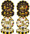 40 Pcs Construction 5th Birthday Party Paper Plates Dump Truck Five Years Old Disposable Paper Dinner Plates 4 Designs Tableware for Construction