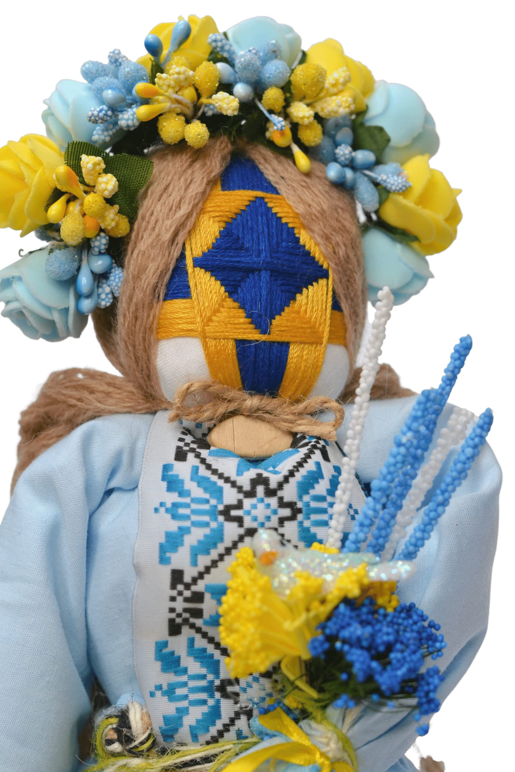 BraveUA 12'' Exclusive Collectible Ukrainian Motanka Doll from Eastern Ukraine Holding Dove of Peace || Slavic Design Traditional Ukrainian Doll ||