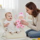 June Garden 9" My First Doll Sienna - Soft Plush Baby Doll with Rattle - Pink Outfit