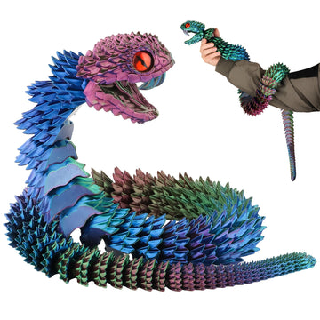 ZZM3D 48 inch Super Large 3D Printed Snake with Movable Teeth and Flexible Joint 3D Printed Animals Toys Birthday