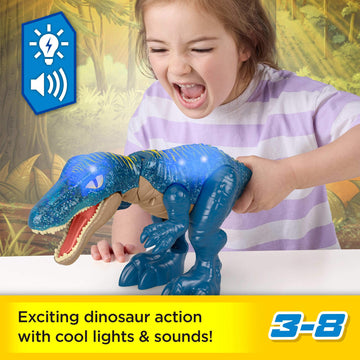 Fisher-Price Imaginext Jurassic World Dinosaur Toy Growl & Glow Baryonyx with Lights Sounds & Chomping Action for Kids Ages 3+ Years