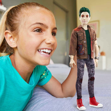 Mattel Disney Zombies 2 Toys, Zed Necrodopolis Zombie Fashion Doll Wearing Grunge Outfit & Accessories, 11 Bendable “Joints”