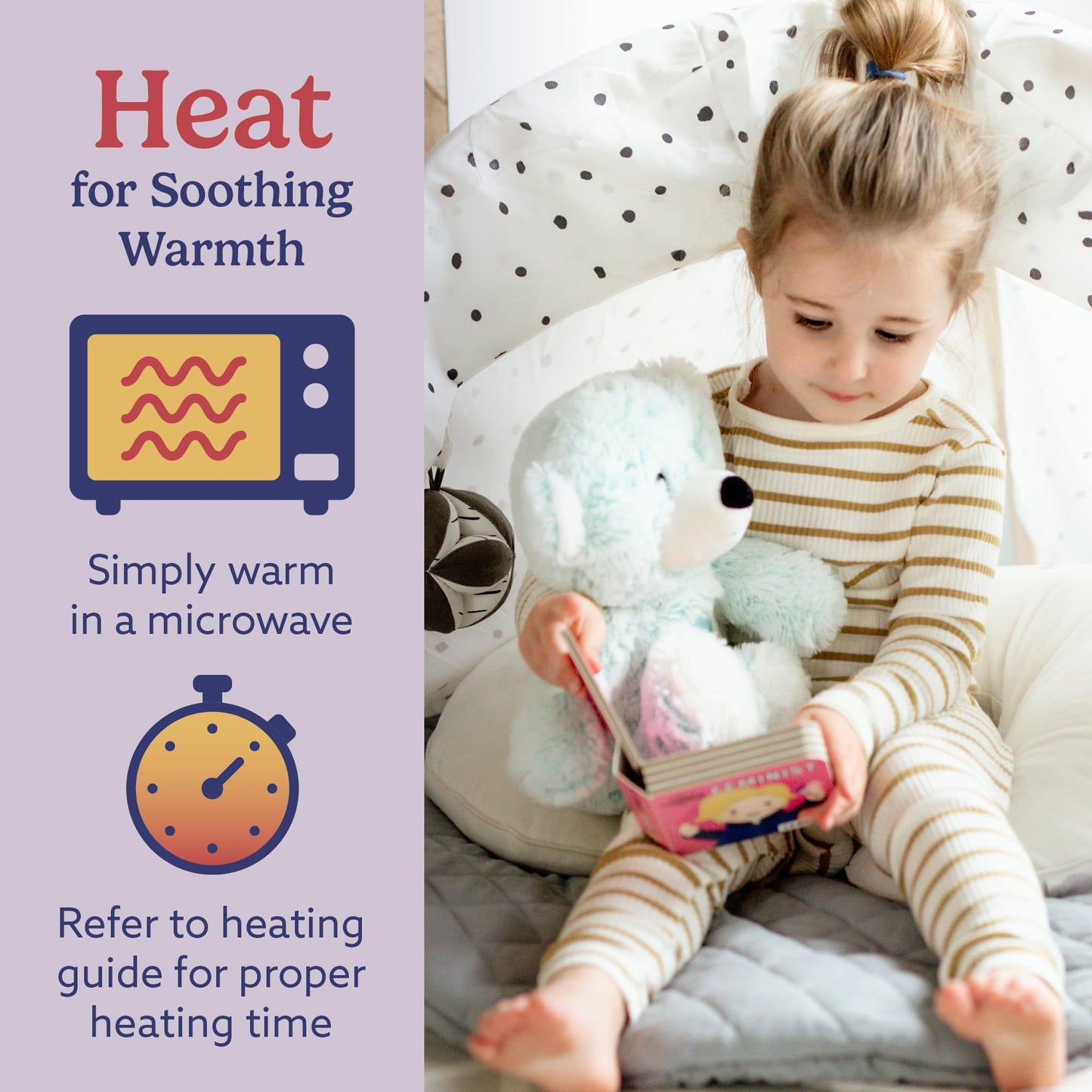 warmies Microwavable & Weighted Stuffed Animals, Celebration Bear - Heated Stuffed Animal Plushie for Warmth & Comfort - Cute Soft Plush Toys
