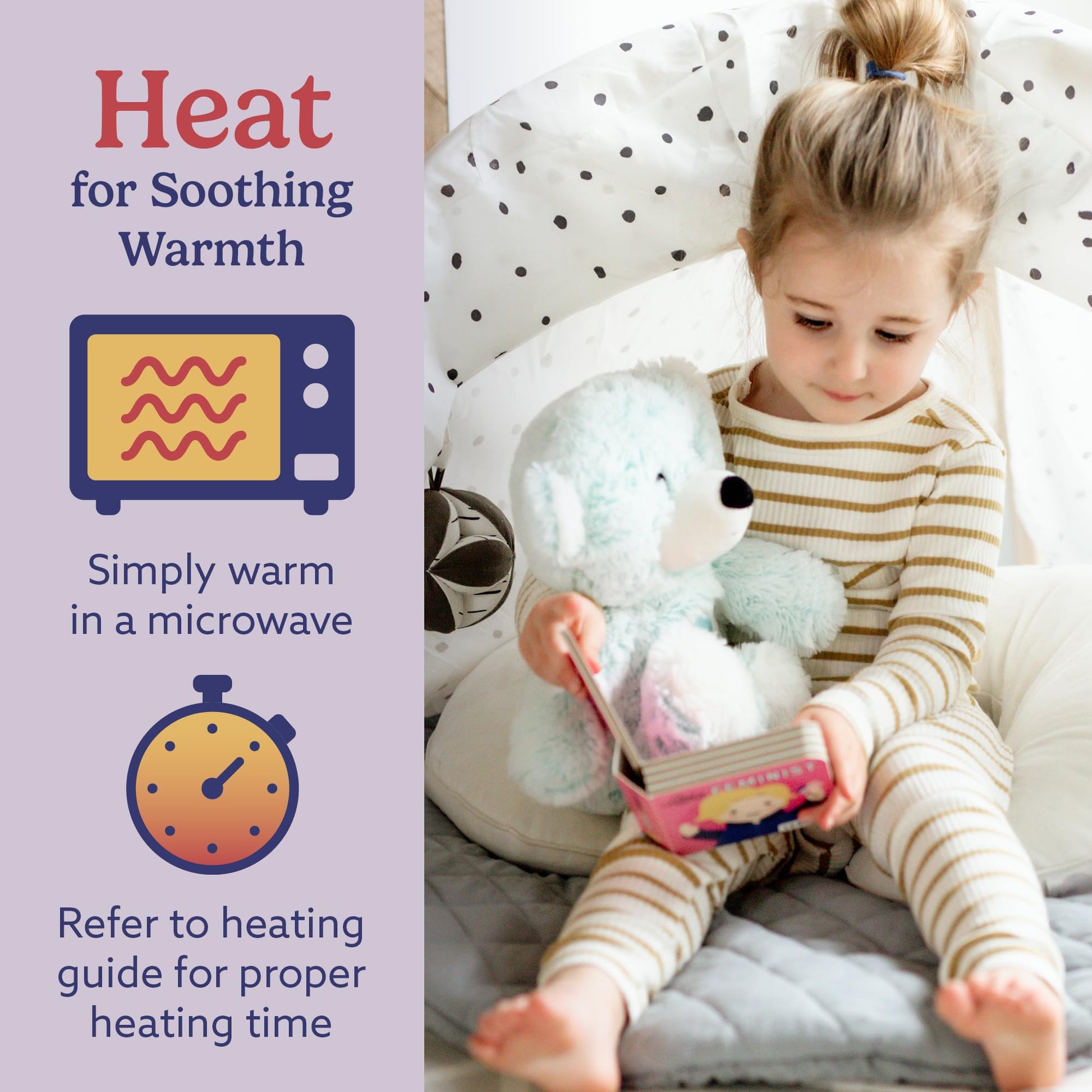 warmies Microwavable & Weighted Stuffed Animals, Celebration Bear - Heated Stuffed Animal Plushie for Warmth & Comfort - Cute Soft Plush Toys