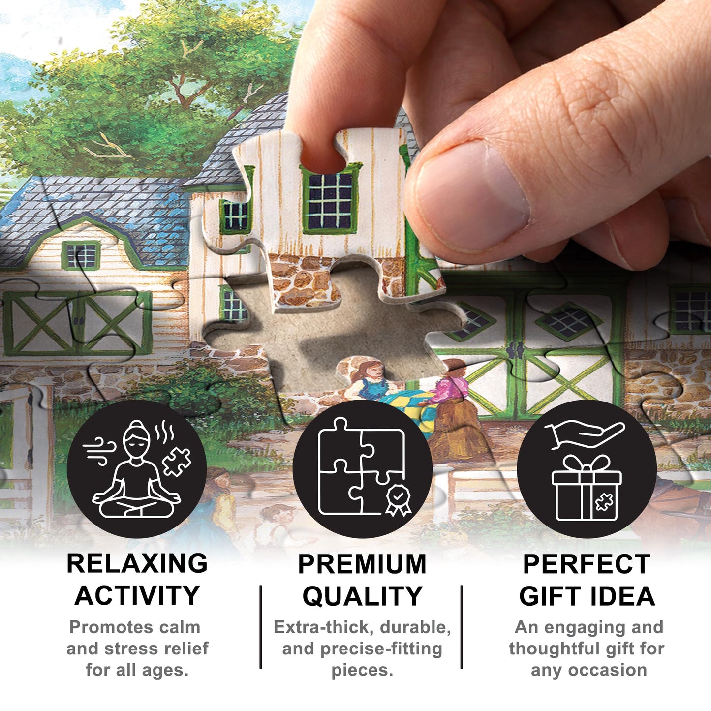 MasterPieces - 550 Piece Jigsaw Puzzle, The Quilt Barn, Fun for Adults, Family, Kids, 18" x 24"