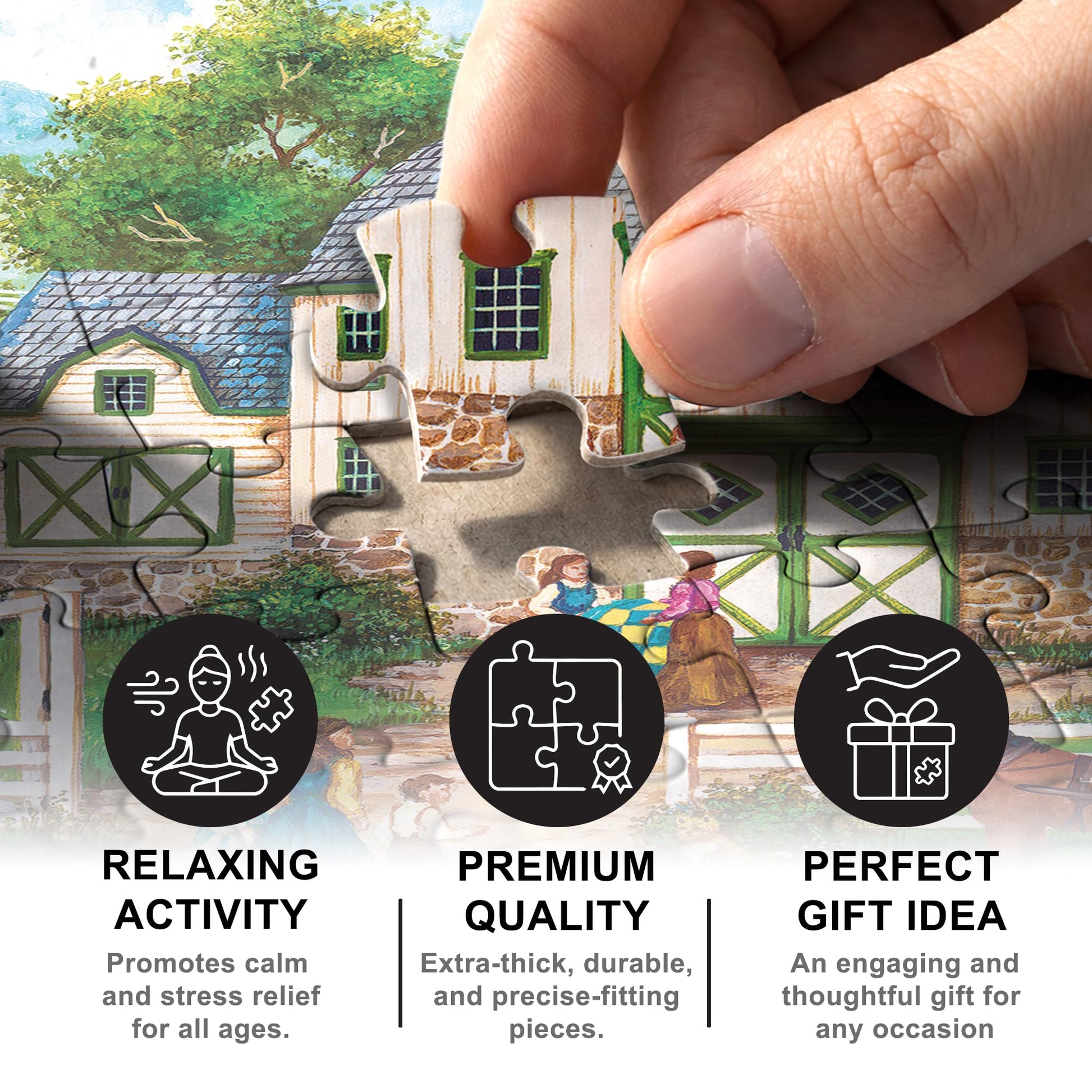 MasterPieces - 550 Piece Jigsaw Puzzle, The Quilt Barn, Fun for Adults, Family, Kids, 18" x 24"