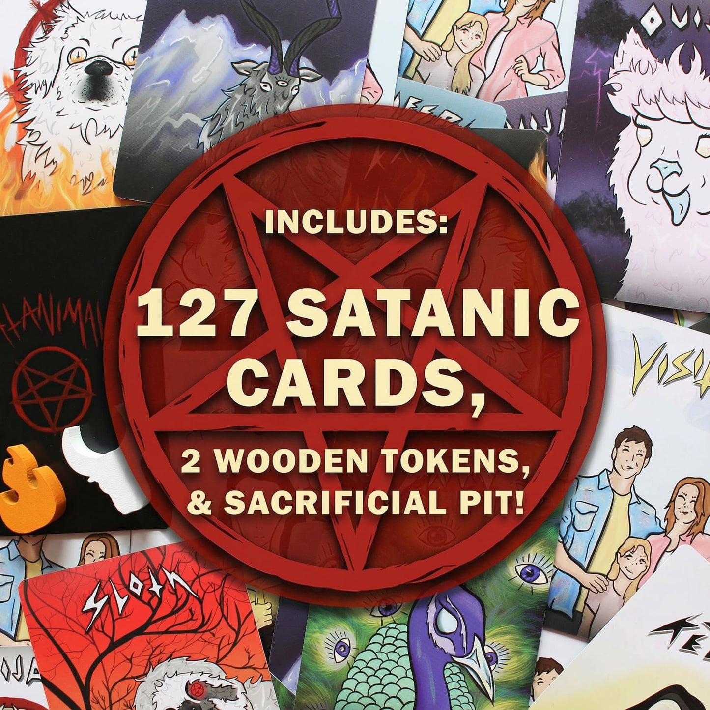 MEGA MINT Games SATANIMALS Card Game - Build the Ultimate Demonic Petting Zoo - 2-4 Players - Ages 14+ - 15 Minutes to Play - Adult Party Game