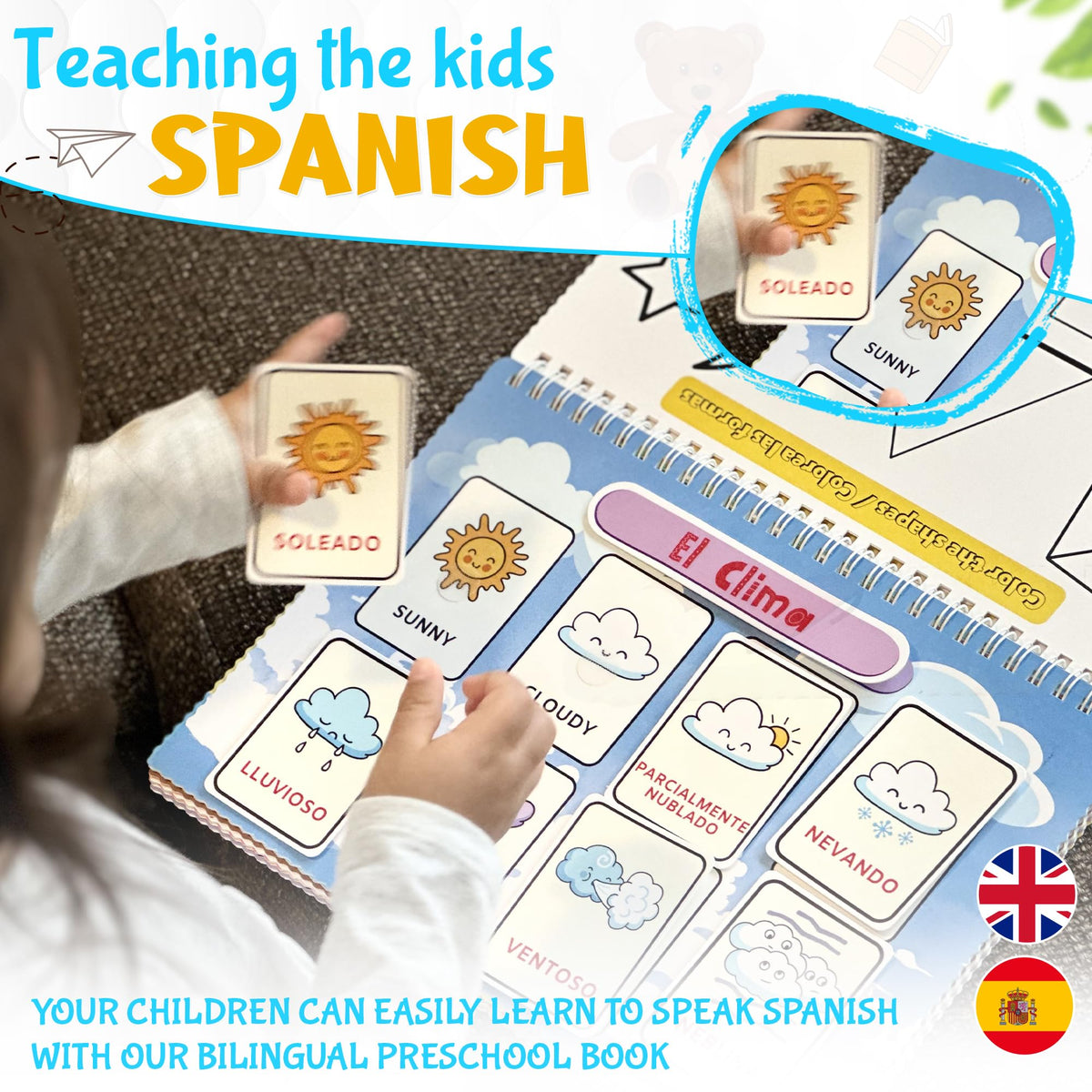 Little Charlie Lu Busy Book for Toddlers 3 and Up - Preschool Learning Activities Bilingual Book in Spanish and English with 32 Activities