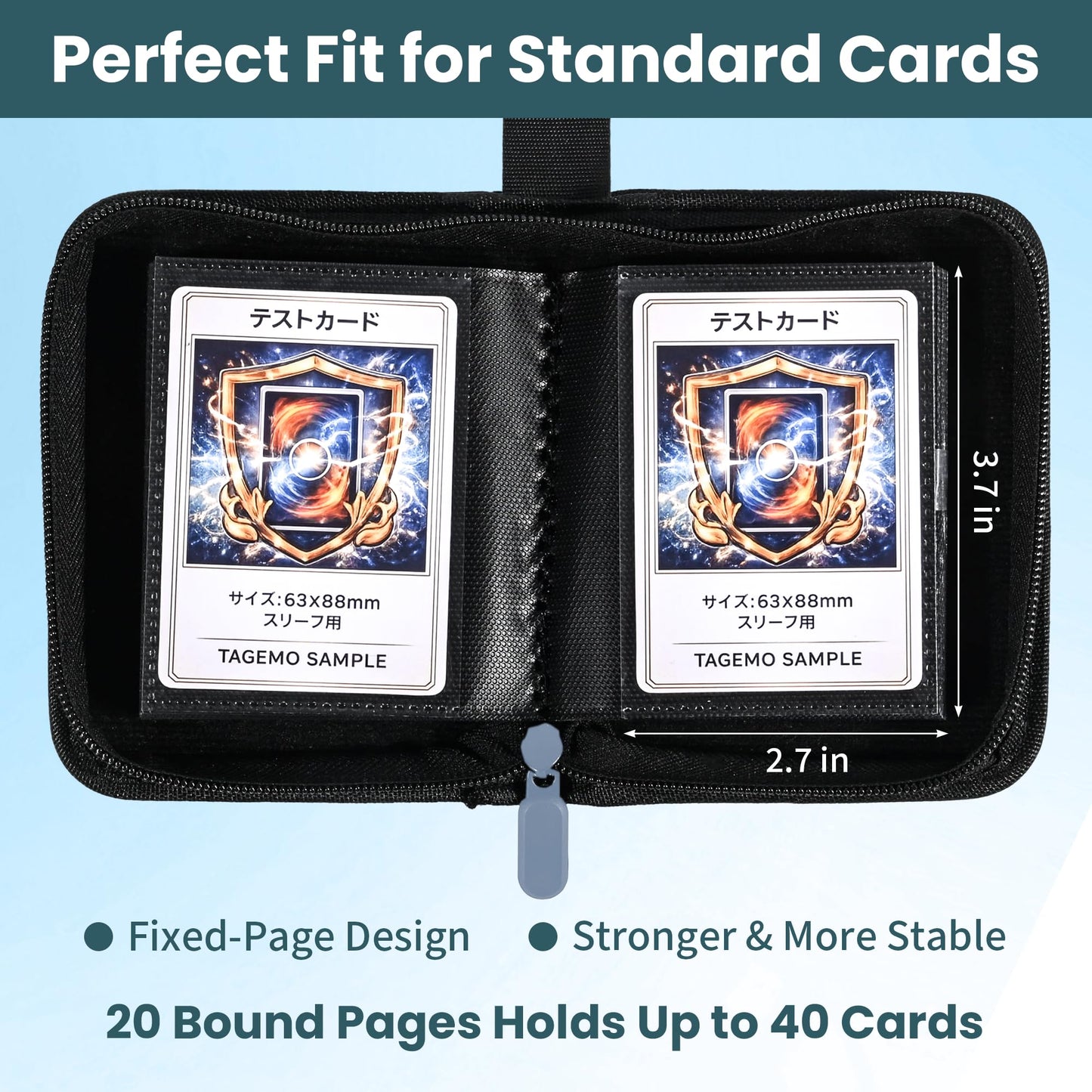 Mini Trading Card Binder Album, 1 Pocket Card Binder with 20 Double-Sided Pages 40 Pockets, Side Loading Small Card Binder for Trading Cards, Single