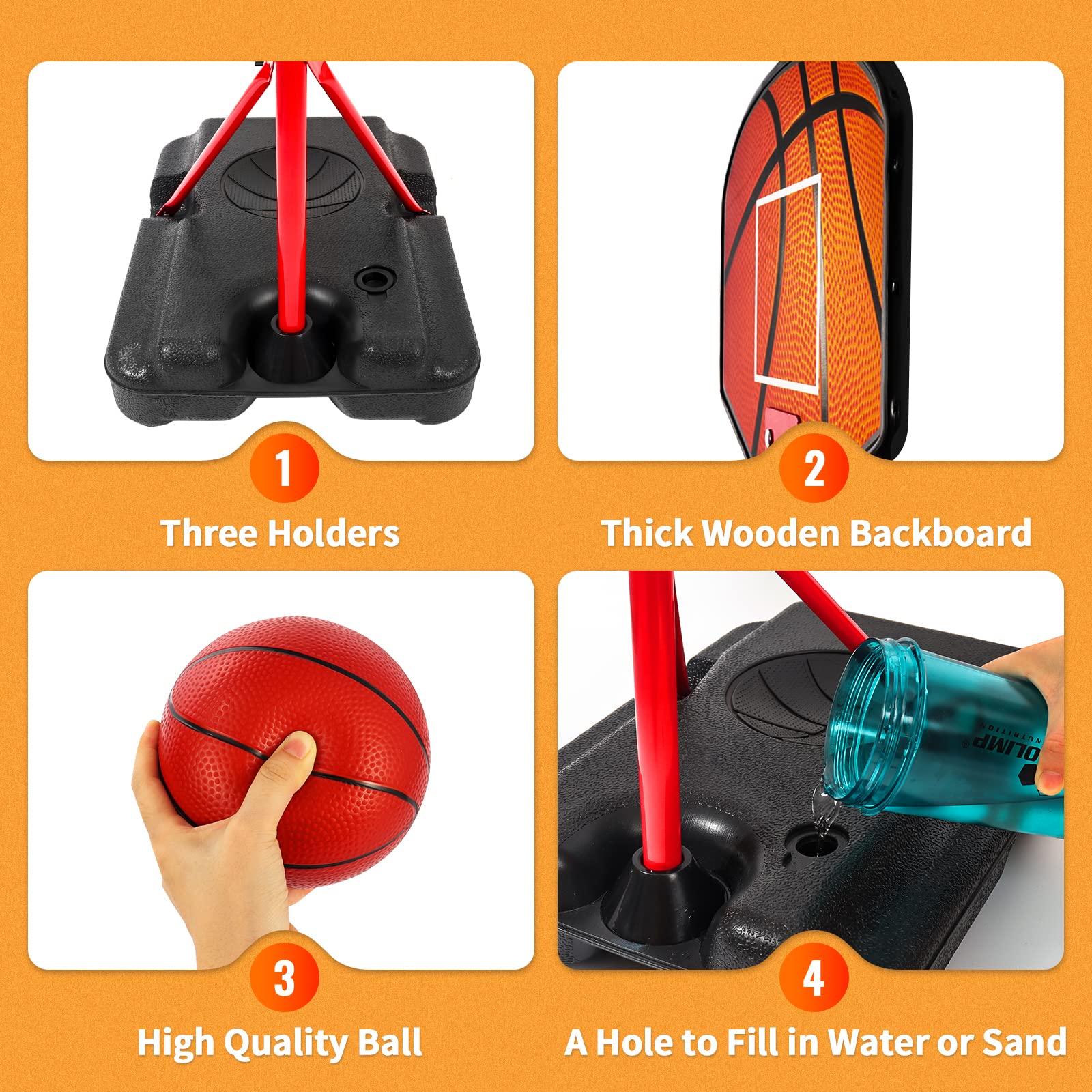 Kids Basketball Hoop for 3 4 5 6 Year Old Stand Adjustable Height 3.5ft-5.3ft Toddler Boy Basketball Hoop Indoor Mini Basketball Hoops Goal Ball Games