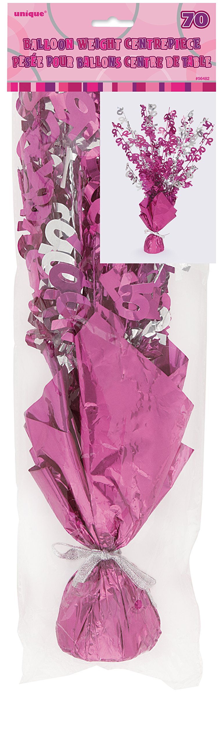 Unique Party 56482 - Glitz Pink 70th Birthday Balloon Weight Centrepiece