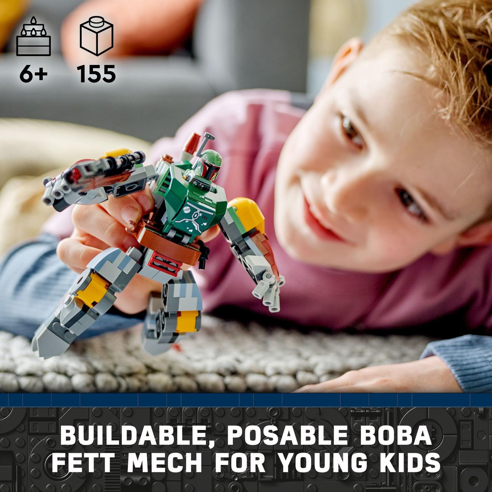 LEGO Star Wars Boba Fett Mech Buildable Star Wars Action Figure, Posable Mech Inspired by The Iconic Star Wars Bounty Hunter, Features a Buildable